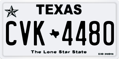 TX license plate CVK4480