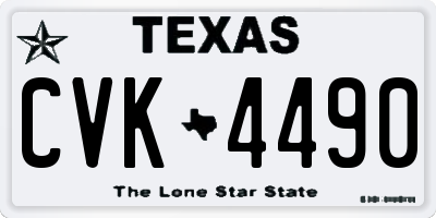 TX license plate CVK4490