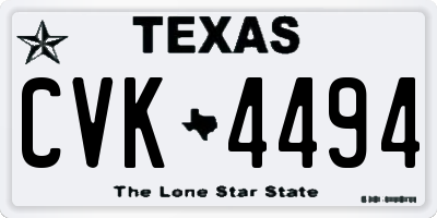 TX license plate CVK4494