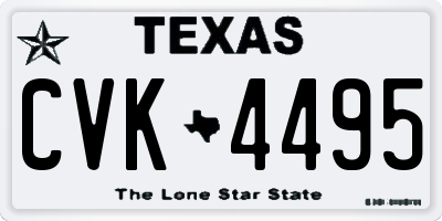 TX license plate CVK4495