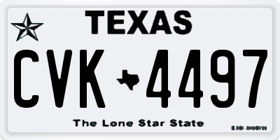 TX license plate CVK4497