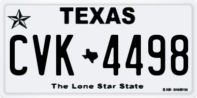 TX license plate CVK4498