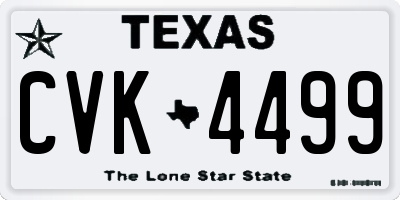 TX license plate CVK4499
