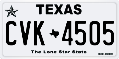 TX license plate CVK4505