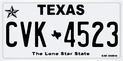 TX license plate CVK4523