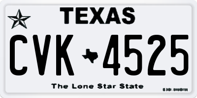TX license plate CVK4525