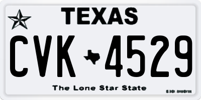 TX license plate CVK4529
