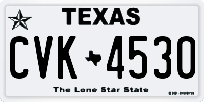 TX license plate CVK4530