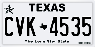 TX license plate CVK4535