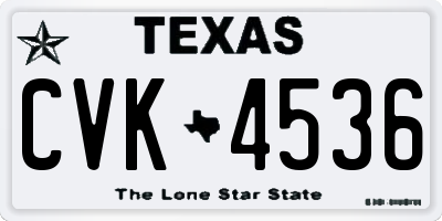 TX license plate CVK4536