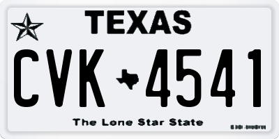 TX license plate CVK4541