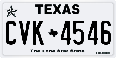 TX license plate CVK4546