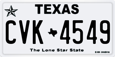 TX license plate CVK4549