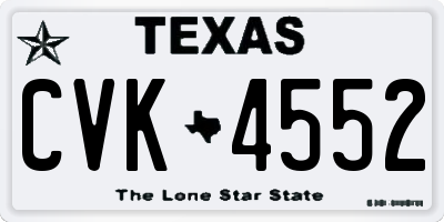 TX license plate CVK4552