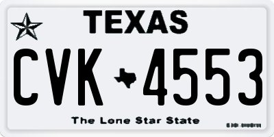 TX license plate CVK4553