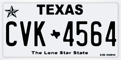 TX license plate CVK4564