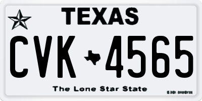 TX license plate CVK4565