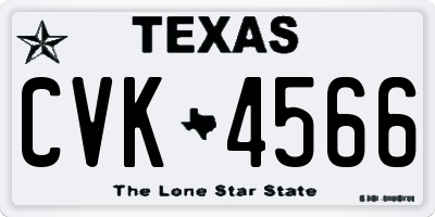 TX license plate CVK4566