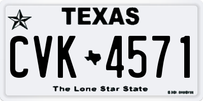 TX license plate CVK4571