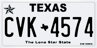 TX license plate CVK4574