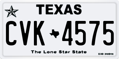 TX license plate CVK4575