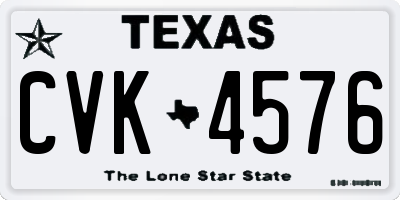 TX license plate CVK4576