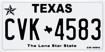 TX license plate CVK4583