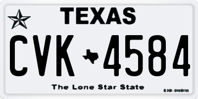 TX license plate CVK4584