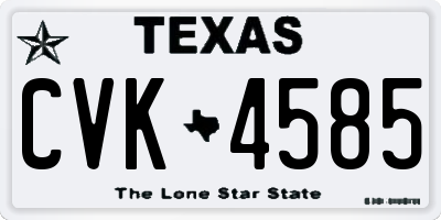 TX license plate CVK4585
