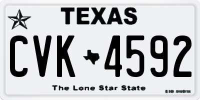 TX license plate CVK4592