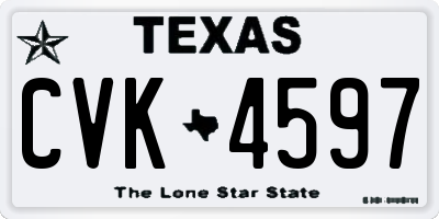 TX license plate CVK4597