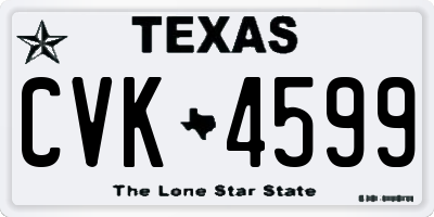 TX license plate CVK4599