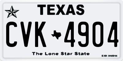 TX license plate CVK4904