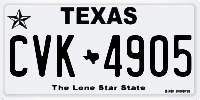 TX license plate CVK4905