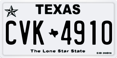 TX license plate CVK4910