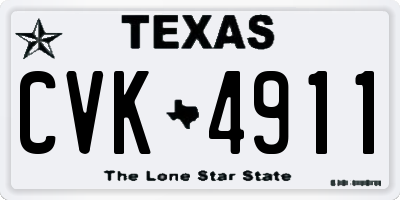 TX license plate CVK4911