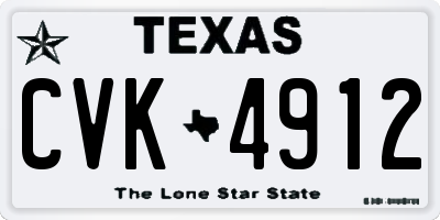 TX license plate CVK4912