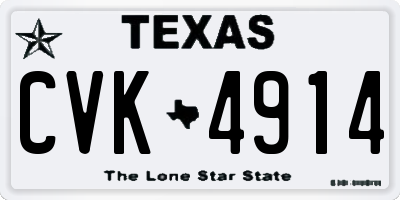 TX license plate CVK4914