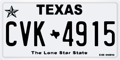 TX license plate CVK4915