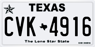 TX license plate CVK4916