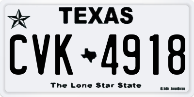 TX license plate CVK4918