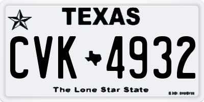 TX license plate CVK4932