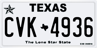 TX license plate CVK4936