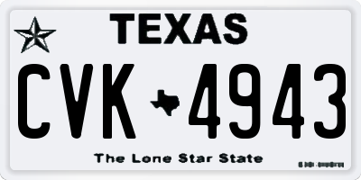 TX license plate CVK4943