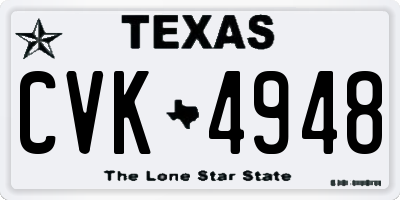 TX license plate CVK4948