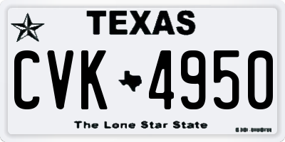 TX license plate CVK4950