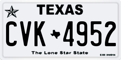 TX license plate CVK4952