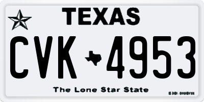 TX license plate CVK4953
