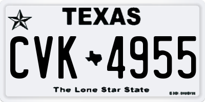 TX license plate CVK4955