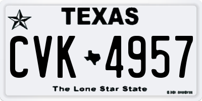 TX license plate CVK4957